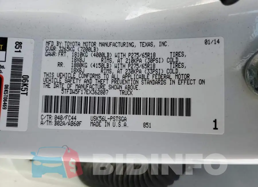 5TFDW5F17EX362807 Photo# 13
