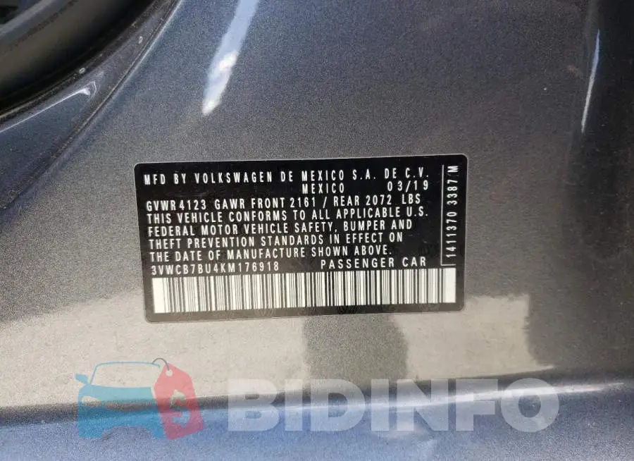 3VWCB7BU4KM176918 Photo# 12