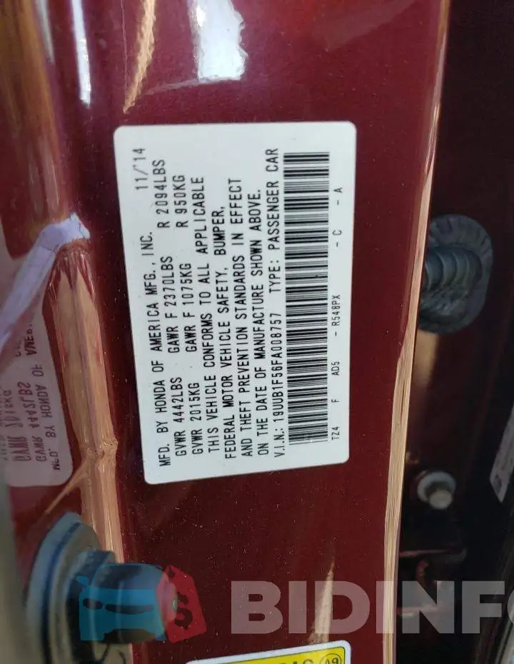 19UUB1F56FA008757 Photo# 12