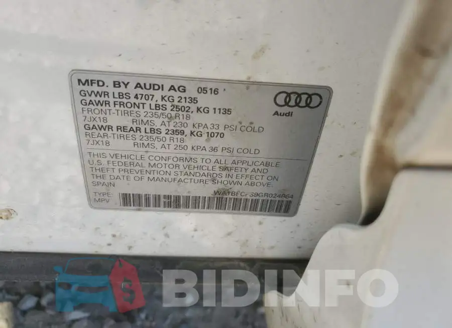 WA1BFCFS9GR024864 Photo# 13