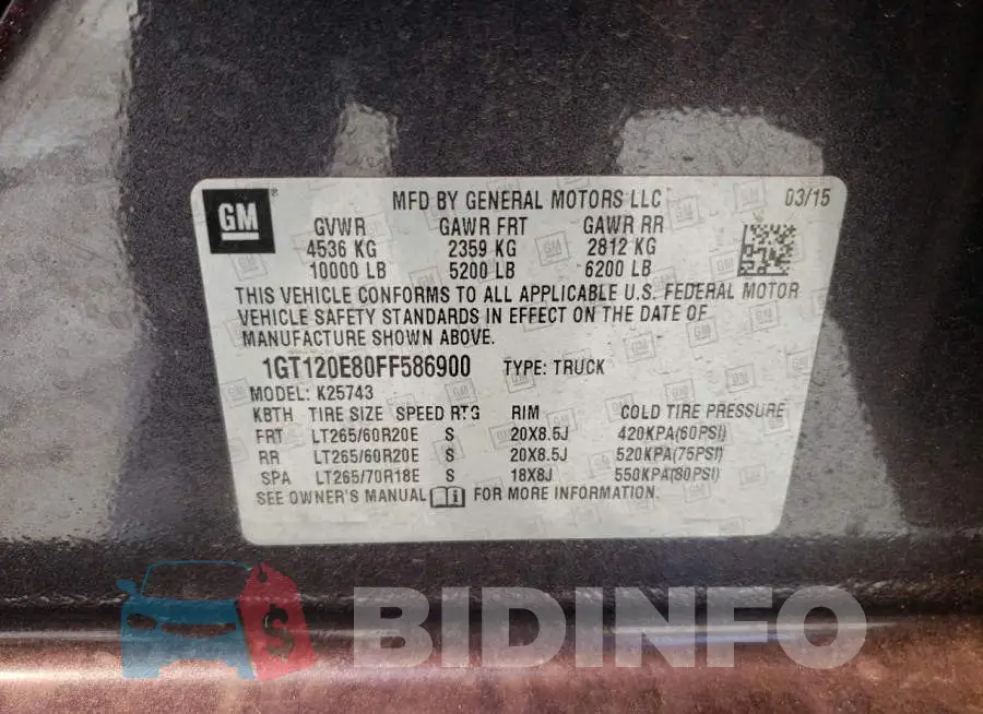 1GT120E80FF586900 Photo# 12