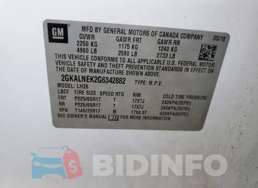 2GKALNEK2G6342882 Photo# 13