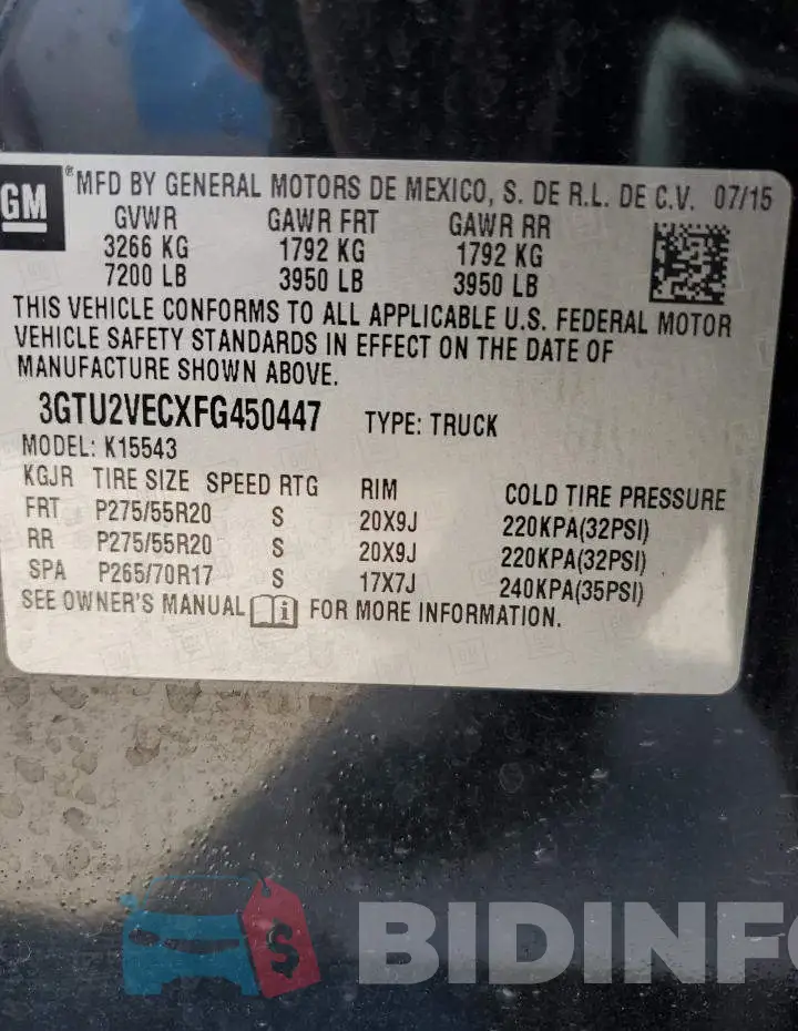 3GTU2VECXFG450447 Photo# 12