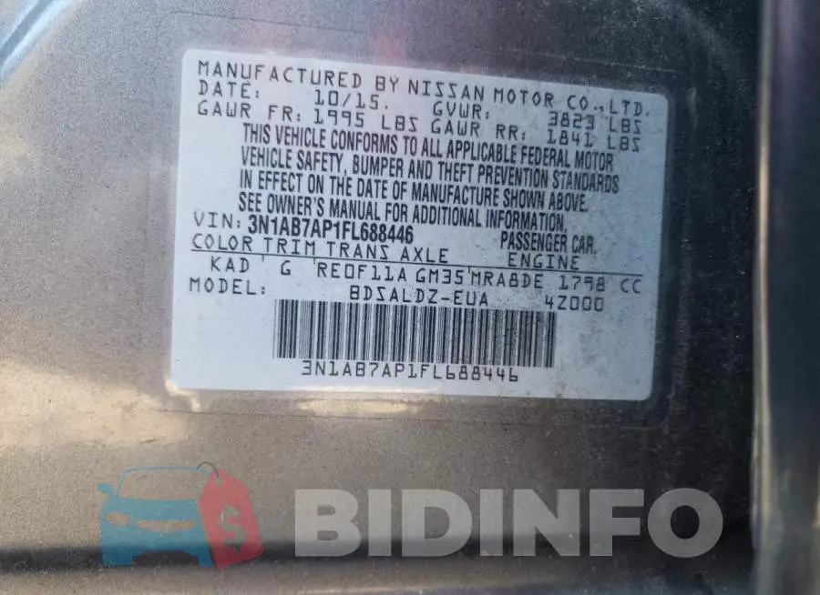 3N1AB7AP1FL688446 Photo# 13