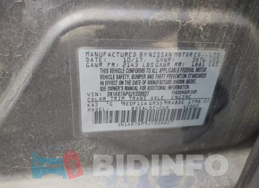 3N1AB7AP9JY208827 Photo# 13