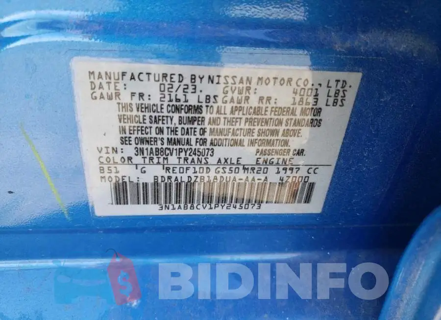 3N1AB8CV1PY245073 Photo# 13