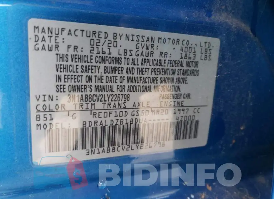 3N1AB8CV2LY226798 Photo# 12