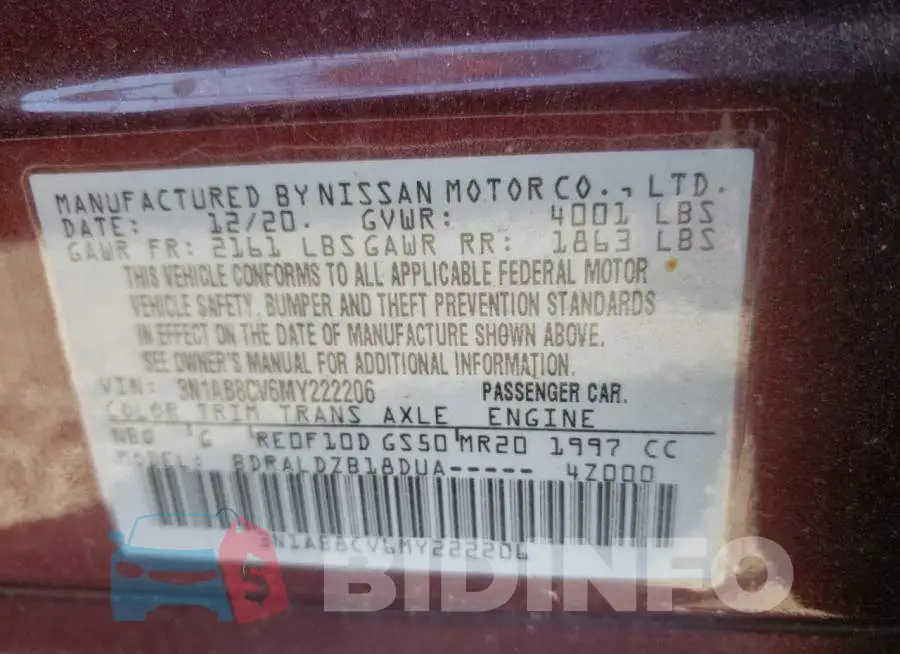 3N1AB8CV6MY222206 Photo# 12