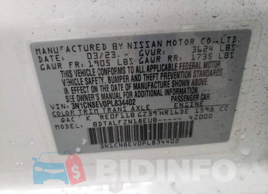 3N1CN8EV0PL834402 Photo# 12