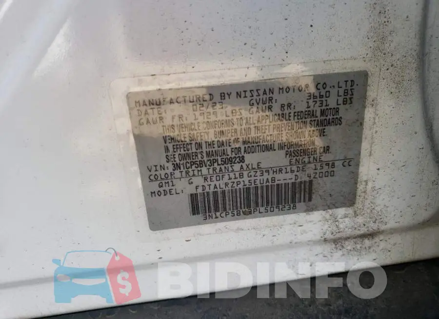 3N1CP5BV3PL509238 Photo# 12