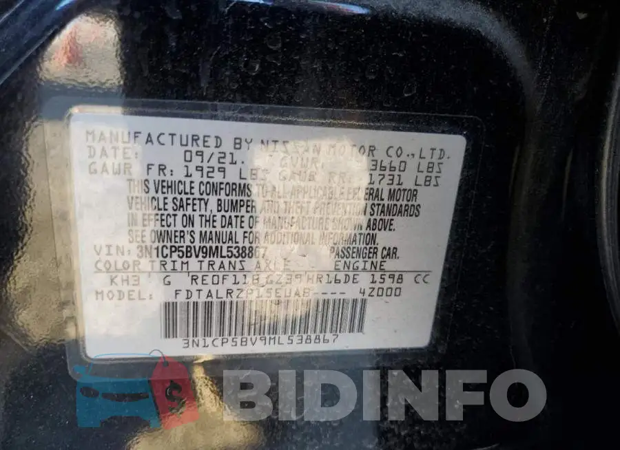 3N1CP5BV9ML538867 Photo# 12