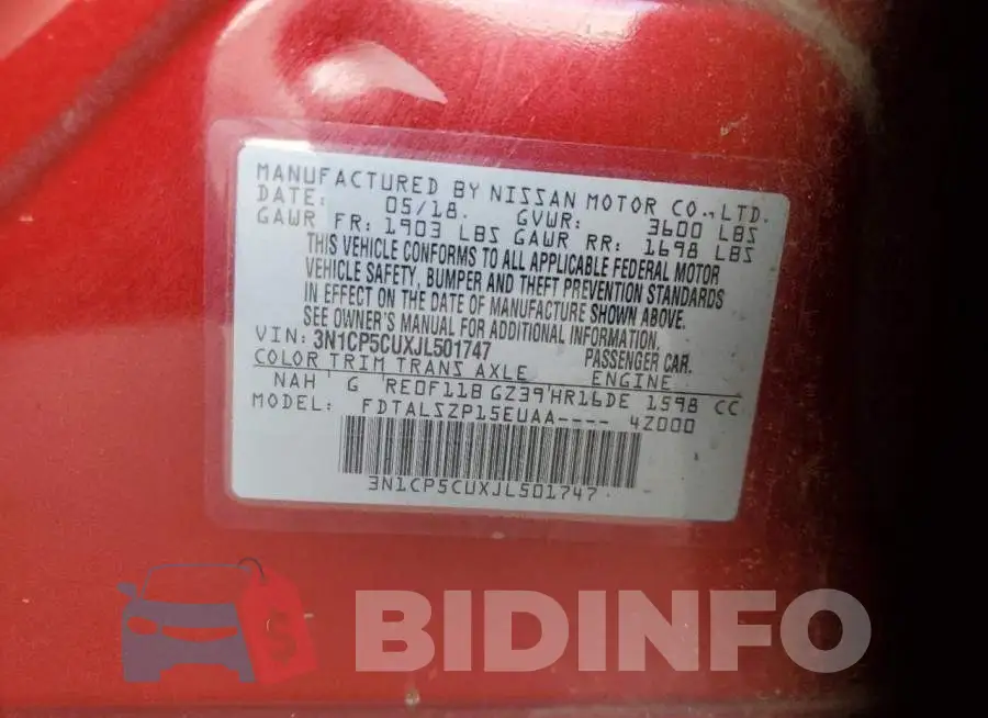 3N1CP5CUXJL501747 Photo# 12