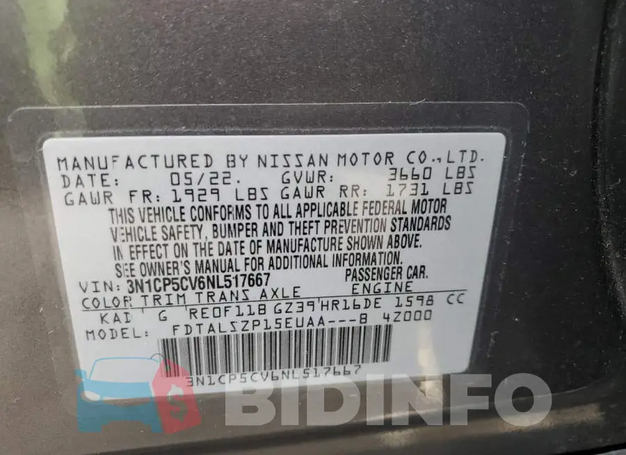3N1CP5CV6NL517667 Photo# 12