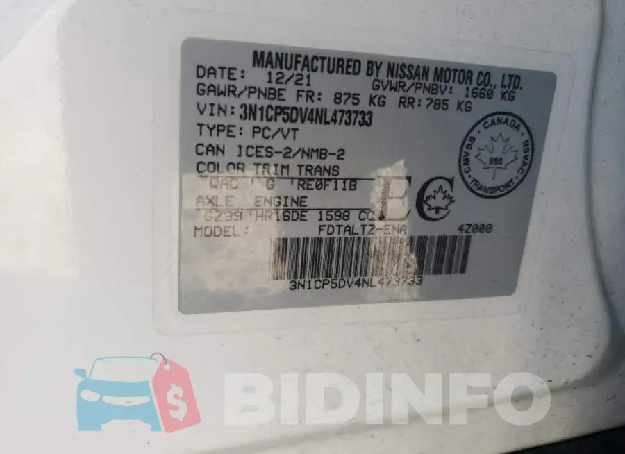 3N1CP5DV4NL473733 Photo# 12