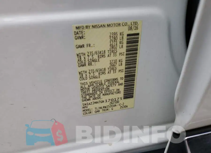 5N1AZ2MH7GN170175 Photo# 12