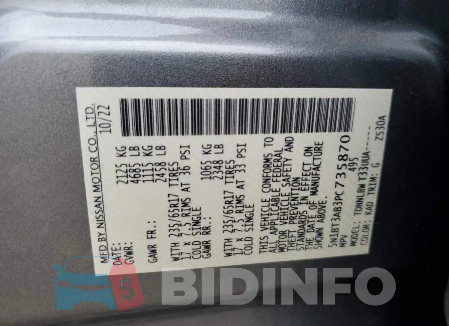 5N1BT3AB3PC735870 Photo# 14