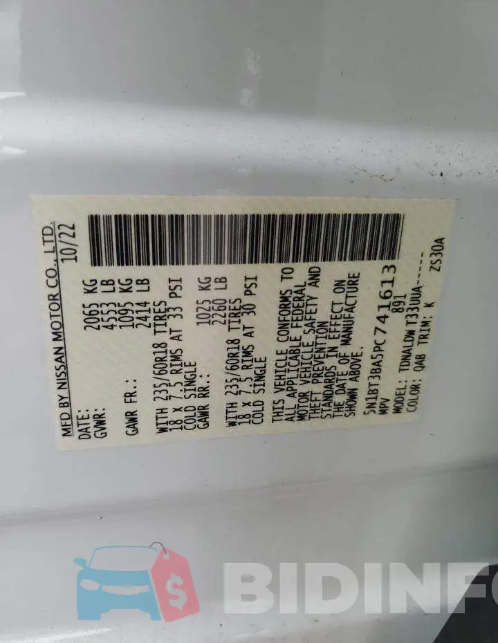 5N1BT3BA5PC741613 Photo# 12