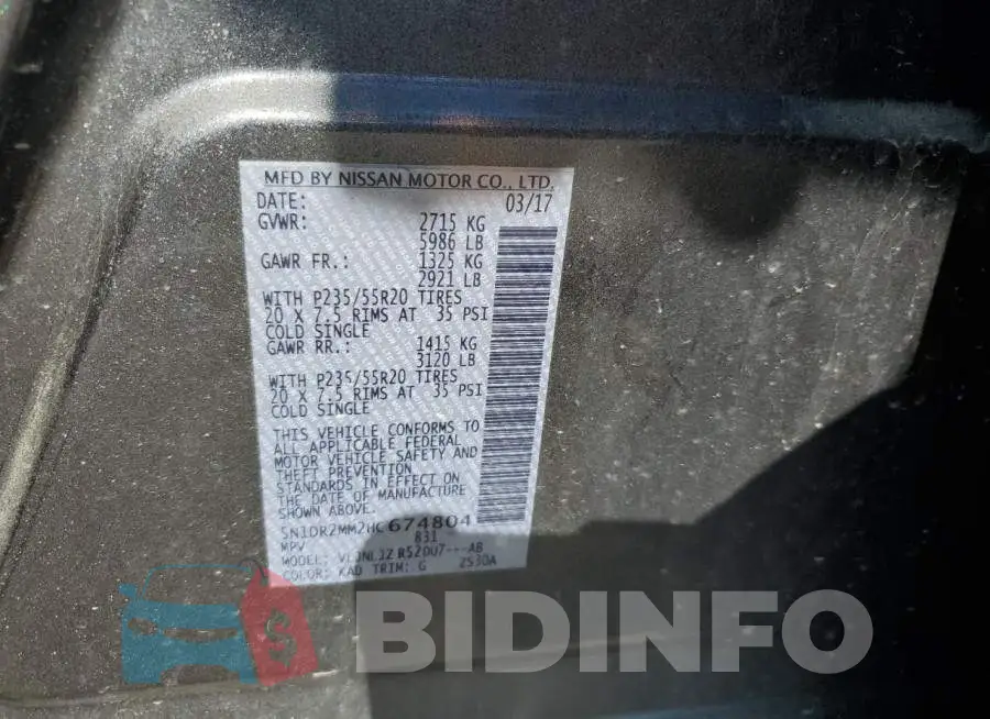 5N1DR2MM2HC674804 Photo# 13