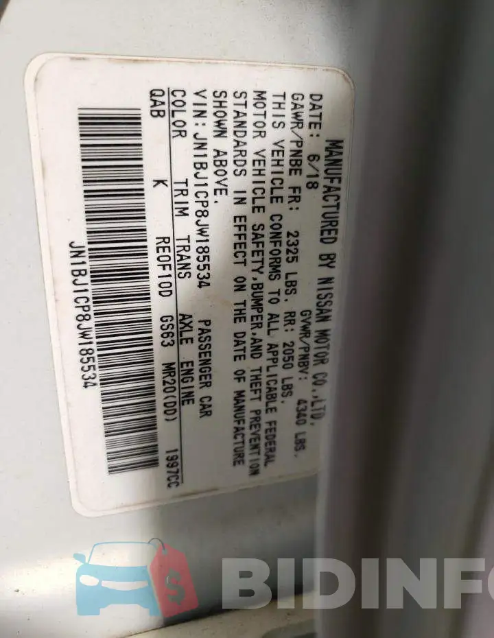 JN1BJ1CP8JW185534 Photo# 13