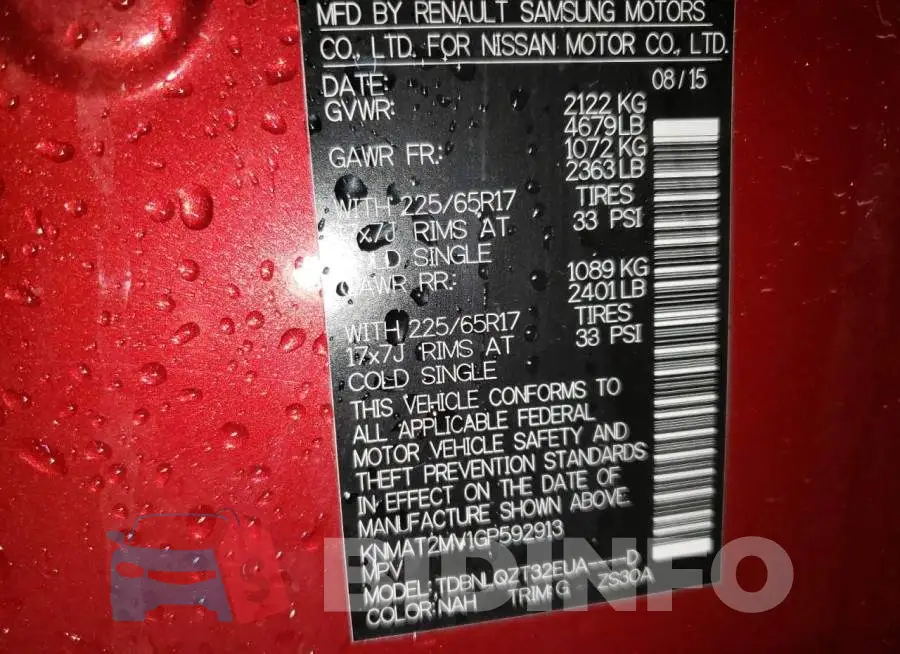 KNMAT2MV1GP592913 Photo# 13