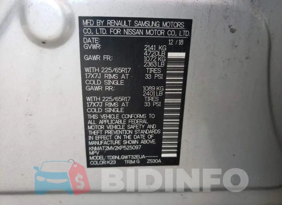 KNMAT2MV2KP525097 Photo# 13