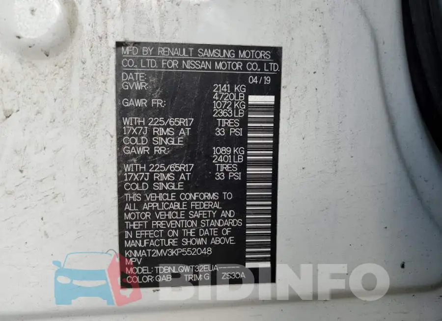 KNMAT2MV3KP552048 Photo# 14
