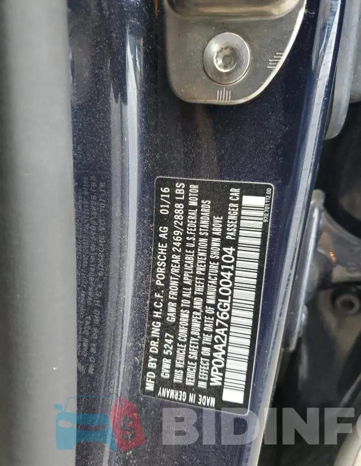 WP0AA2A76GL004104 Photo# 13