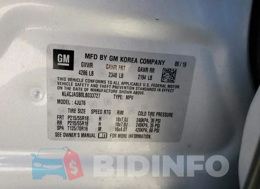 KL4CJASB0LB033727 Photo# 12