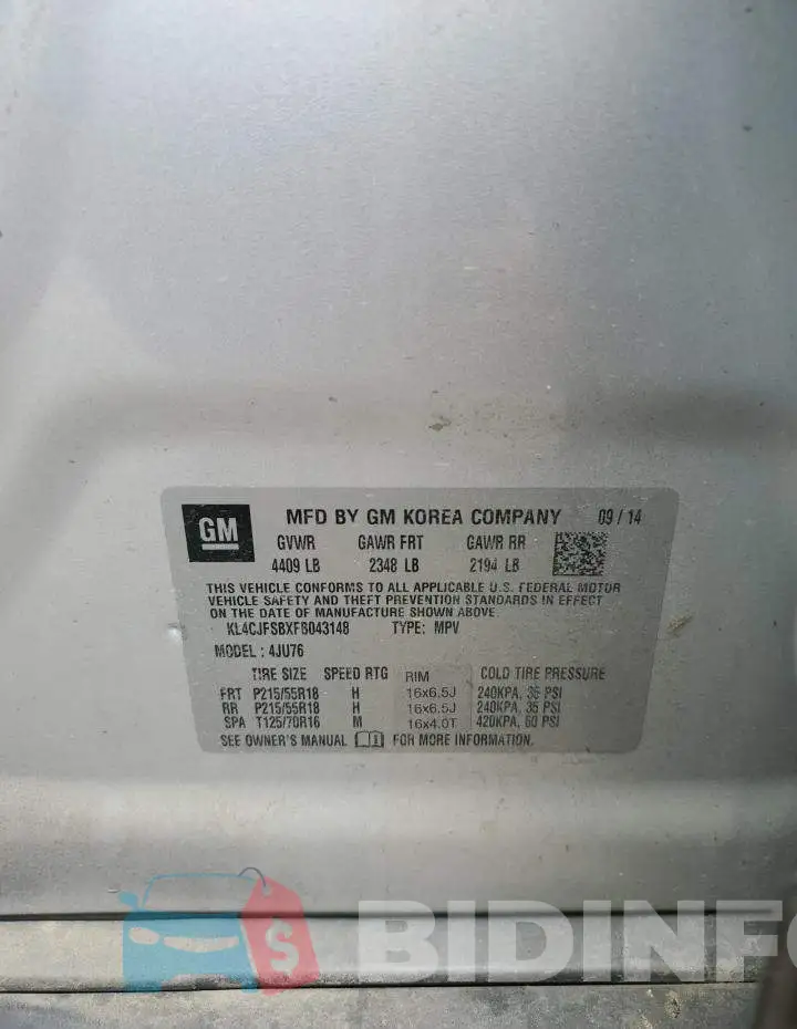 KL4CJFSBXFB043148 Photo# 13