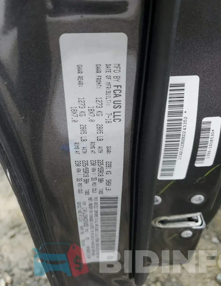 1C4PJLDBXKD243352 Photo# 12