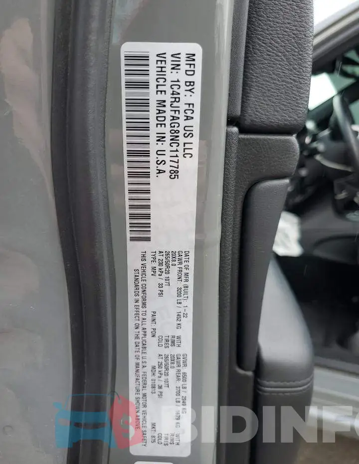 1C4RJFAG8NC117785 Photo# 13