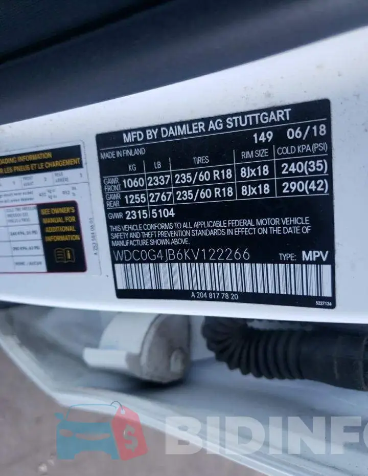 WDC0G4JB6KV122266 Photo# 12