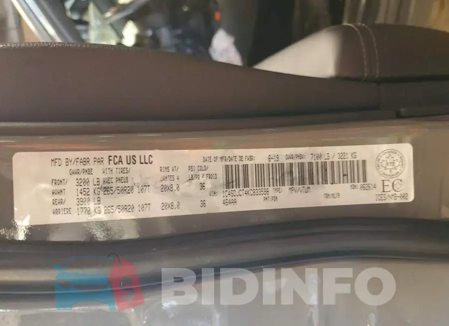1C4SDJCT4KC833598 Photo# 13