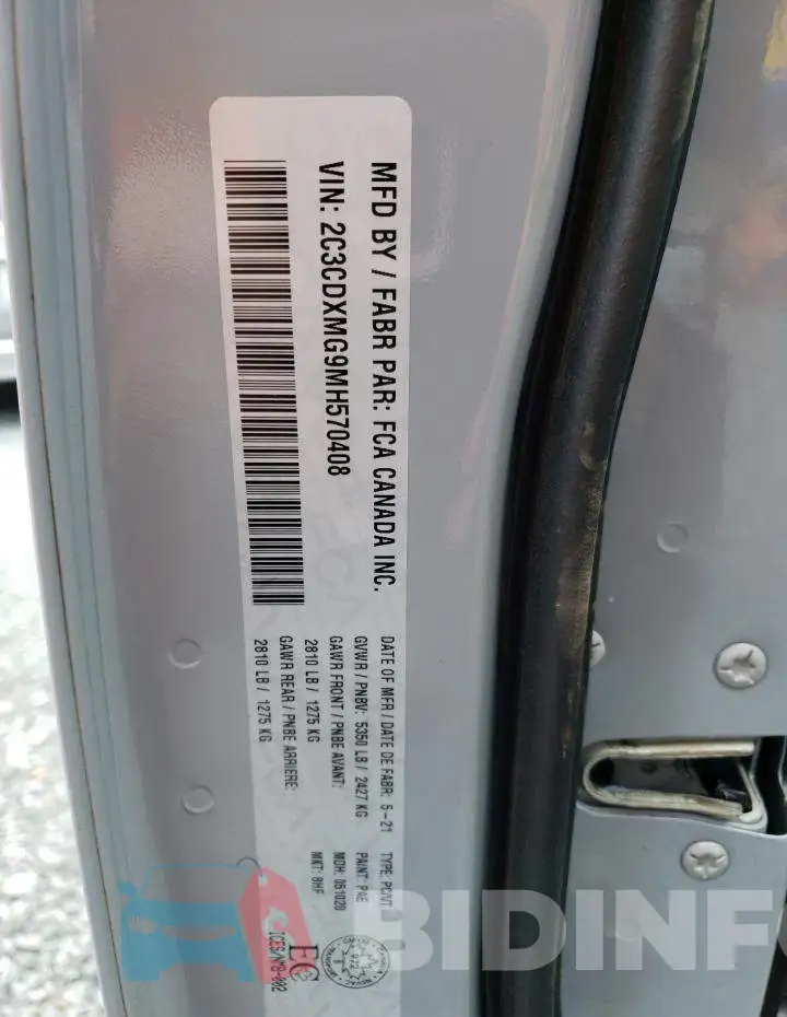 2C3CDXMG9MH570408 Photo# 13