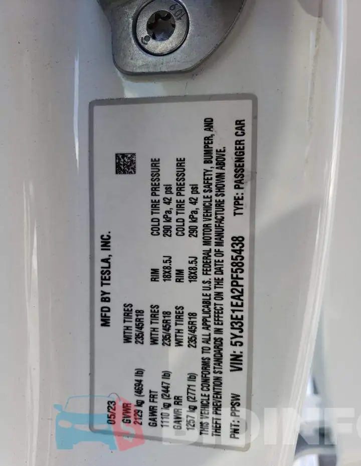 5YJ3E1EA2PF585438 Photo# 12