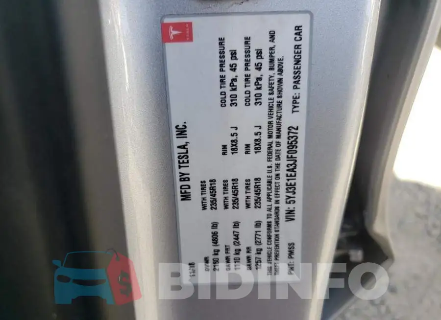 5YJ3E1EA3JF095372 Photo# 13