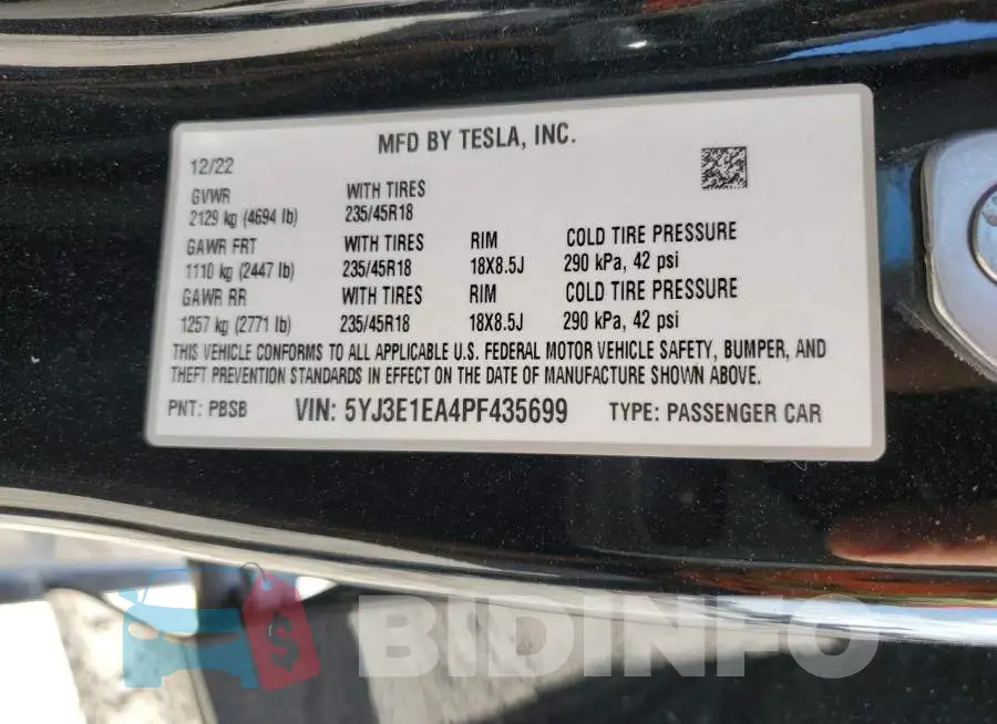 5YJ3E1EA4PF435699 Photo# 13