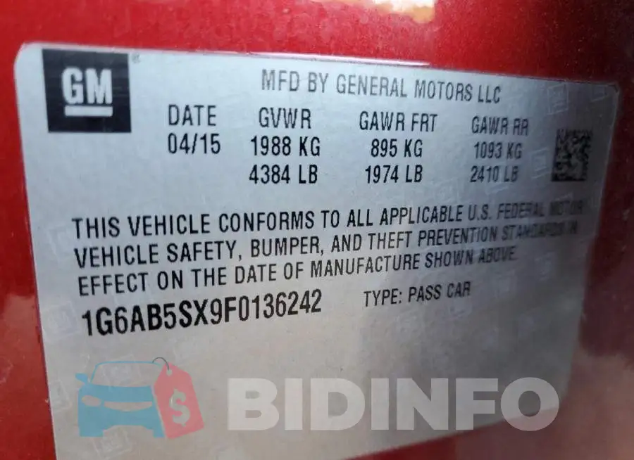 1G6AB5SX9F0136242 Photo# 13