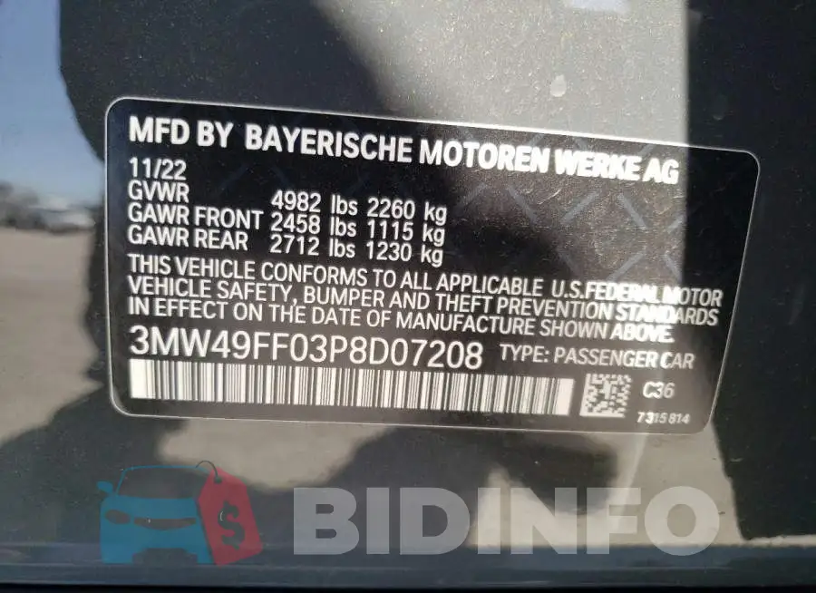 3MW49FF03P8D07208 Photo# 12