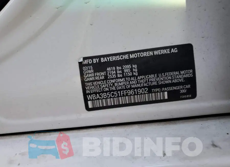 WBA3B5C51FF961902 Photo# 12