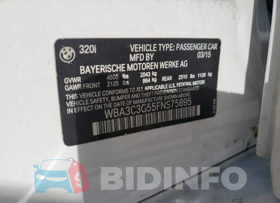 WBA3C3G55FNS75895 Photo# 12