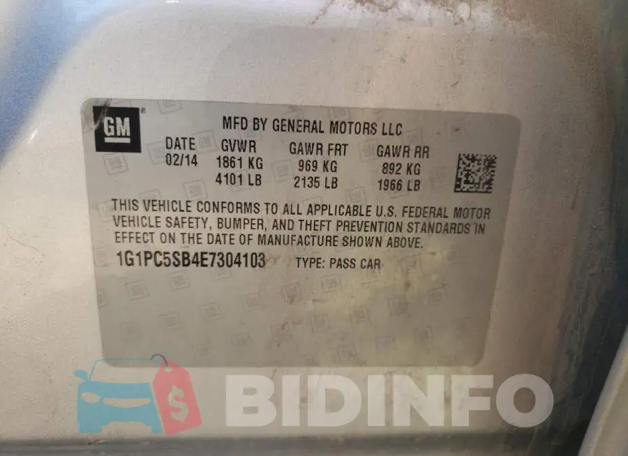 1G1PC5SB4E7304103 Photo# 12