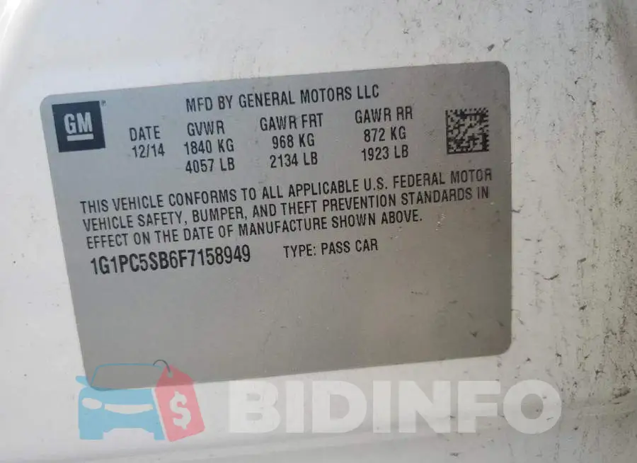 1G1PC5SB6F7158949 Photo# 13