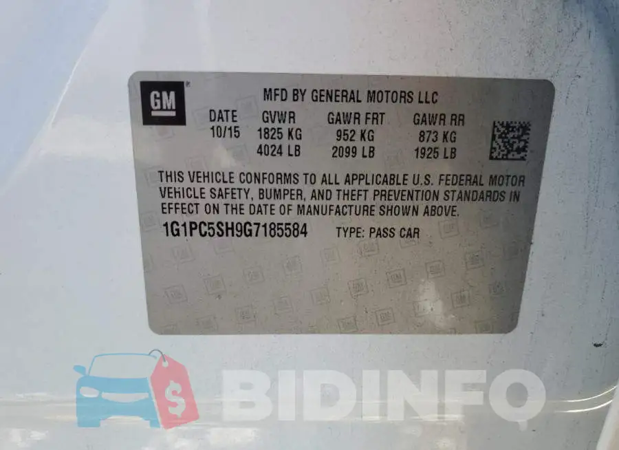 1G1PC5SH9G7185584 Photo# 12