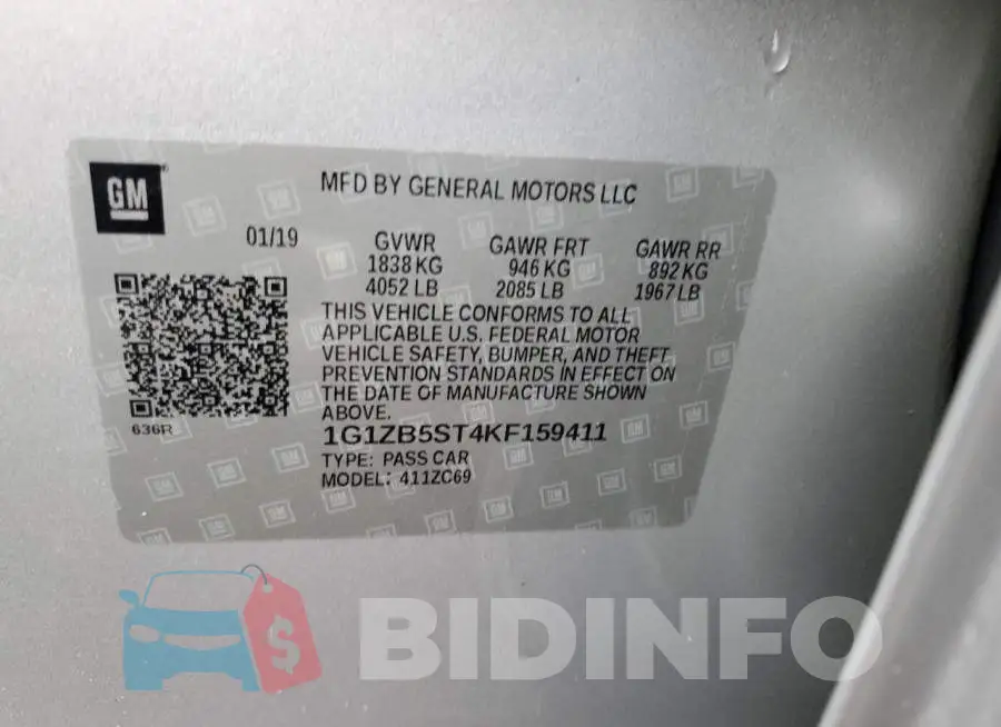 1G1ZB5ST4KF159411 Photo# 12