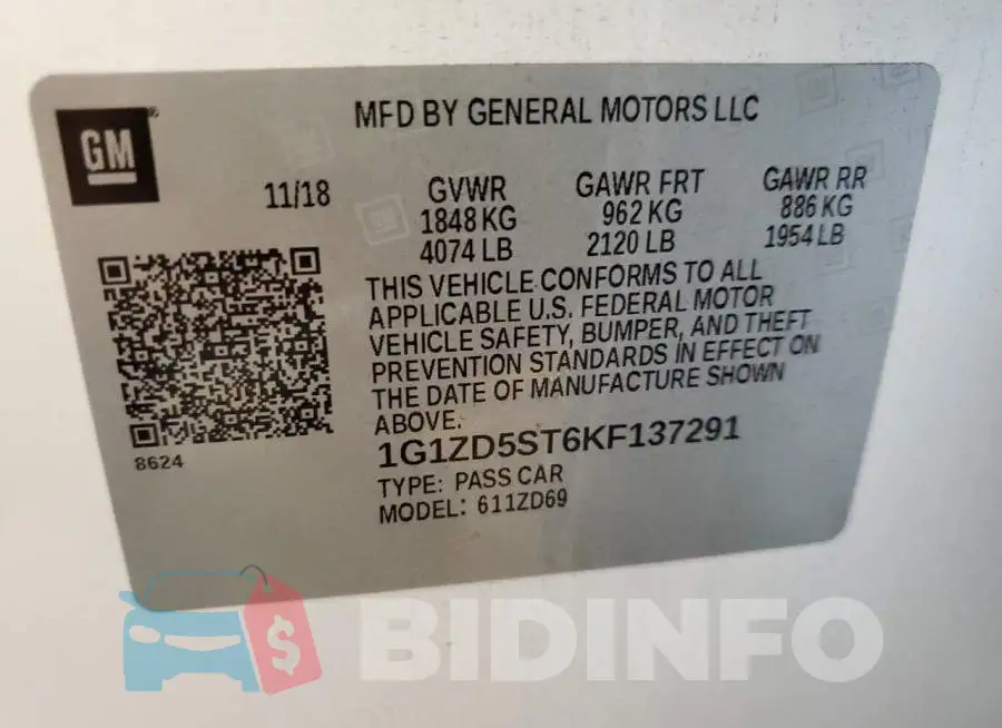 1G1ZD5ST6KF137291 Photo# 12