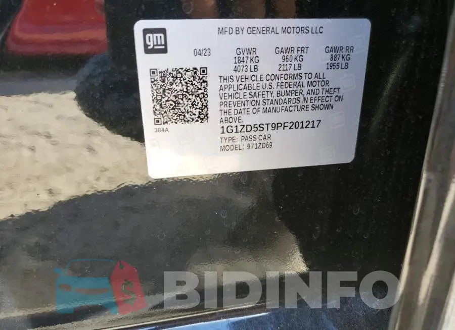 1G1ZD5ST9PF201217 Photo# 13