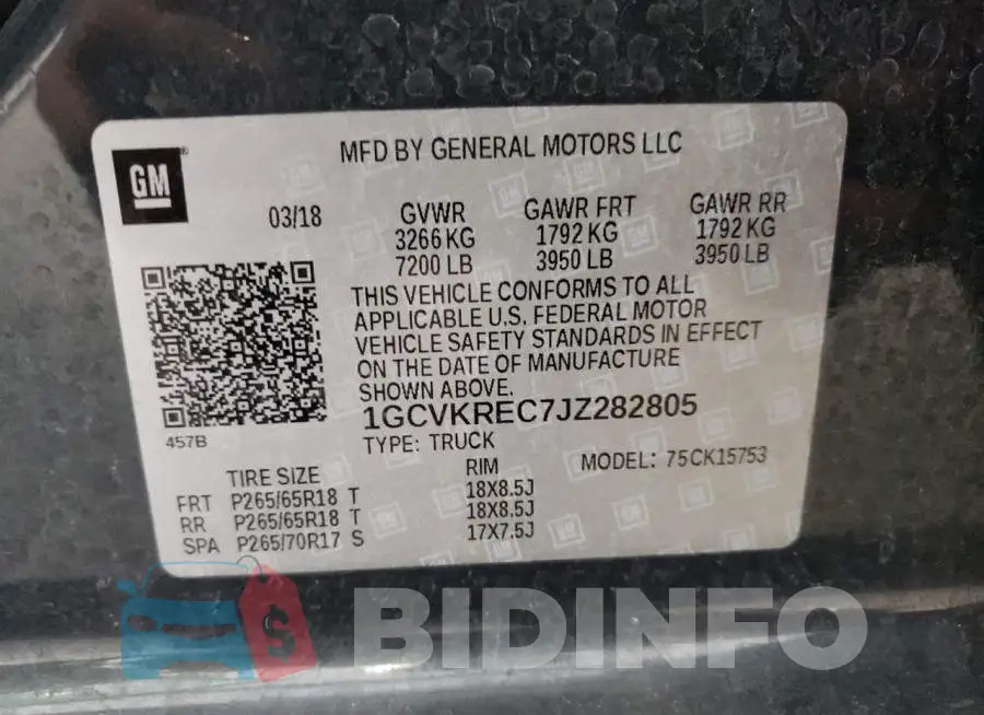 1GCVKREC7JZ282805 Photo# 12