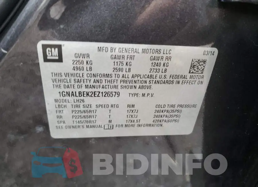 1GNALBEK2EZ126579 Photo# 12