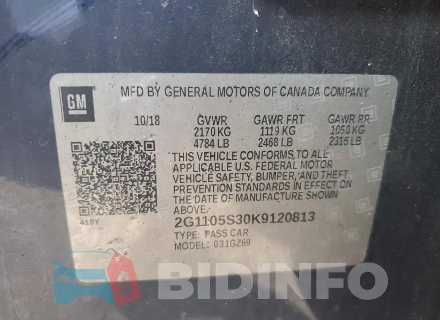 2G1105S30K9120813 Photo# 13